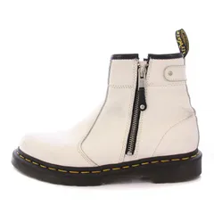 ドクターマーチン DR.MARTENS 2976 TWIN ZIP CHELSEA ツイルジップチェルシー ショートブーツ レースアップ 厚底 レザー バイカラー UK6 白 ホワイト 黒 ブラック /BB