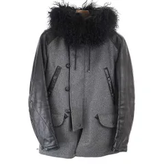 roar ロアー 11AW Thinsulate レザースリーブファージャケット  グレー系 2のサムネイル