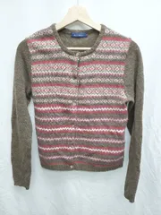 ◇ ⊇ Spick & Span スピック＆スパン 柄 長袖 ニット カーディガン ブラウン レッド マルチ レディース P  【1408200041479】