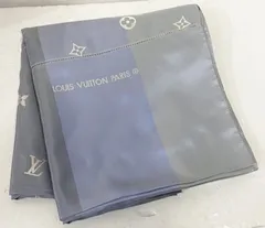イタリア製 LOUIS VUITTON ルイヴィトン ストライプ モノグラム 大判シルクスカーフ