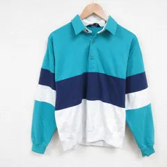 M/古着 長袖 トップス メンズ 80s 襟付き 青緑他 25jun04 中古 スエット トレーナー