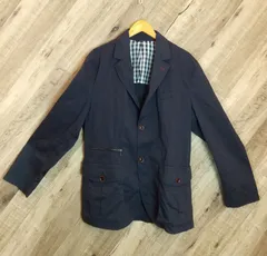 M1-00937 【Mens】 DOCLASSE(ドゥクラッセ) 長袖 ジャケット (XL) /紺 襟、スレ有 襟、毛羽立ち有 G