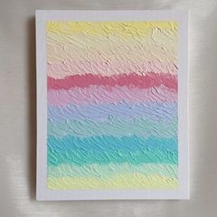優しい色✴︎絵画　カラフル　パステル　アート　インテリア　キャンバス　くすみ　カラー　可愛い　テクスチャー　癒し　立体感