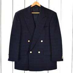5TA014】美品 ダックス DAKS 4つボタン ダブル 金ボタン 紺ブレザー ジャケット ABL3 / S ダークネイビー 袖口3つ釦 H-FW-002TN【中古】【メンズビジネス】202501