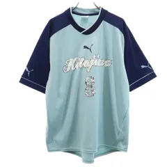 PUMA プーマ 日本製 半袖 Vネック Tシャツ O ブルー系 メンズ 古着
