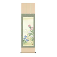 掛け軸 風景画 蘭石 落款印 真作/奥原晴湖/蘭画賛/ラン図/マクリ/掛軸☆宝船☆AJ-726の通販