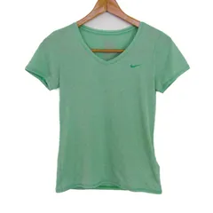 ナイキ 半袖Ｔシャツ ドライフィット ワンポイントロゴ スポーツウエア トップス レディース Sサイズ グリーン×ホワイト NIKE 【中古】