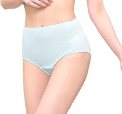 Smile lala(スマイル ララ) レディース 女性 ショーツ パンツ コットン リブ ゆったり 無地 深履き シンプル( サックス,  4L)