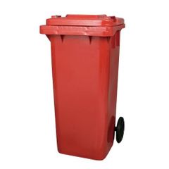 大型ゴミ箱（120L）レッド　プラスチック　ふた付き　屋外　ダルトン/PT120RD