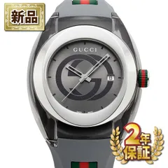 グッチ GUCCI 腕時計 シンク YA137109A インターロッキングG サンレイ グレー文字盤 デイト SS ラバー クオーツアナログ 【箱・保付き】のサムネイル