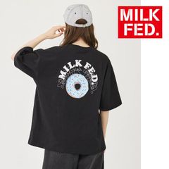 tシャツ Tシャツ ミルクフェド milkfed MILKFED ROUND DONUTS WIDE S/S TEE 103242011021 レディース ブラック 黒 ティーシャツ ブランド ティシャツ ドーナツ ドーナッツ 丸首 おしゃれ 可愛い ロゴ