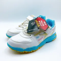 タグ付き 俊足 レモンパイ SYUNSOKU スニーカー ホワイト×ブルー 23cm ジュニア 子供靴 通学 運動靴