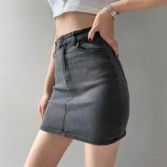 ブラック スーパーストレッチ デニム タイトスカート レディース デニム