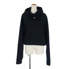 オフホワイト OFF WHITE ワンポイントロゴ クロップドパーカー フーディ S 黒 ブラックのサムネイル