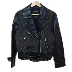 ダイアグラム ライダースジャケット サイズ36 S レディース - 黒×ブラウン×グレー 長袖/フェイクレザー/秋/冬