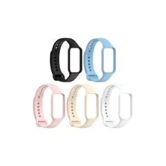 [YFFSFDC] Redmi Smart Band 2 交換バンド 5色組 Xiaomi Band 8 Active 換えバンド 小米 シャオミ 予備 替え ベルト 交換用 ラバーベルト 通気 防水 シリコン製 (明るい色系)