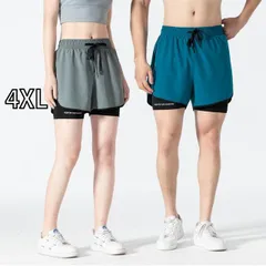 [4XL] メンズ ファッション 服 男性用 オシャレ シンプル 大人 かっこいい 大きいサイズ ストリート 紳士服 夏 バドミントン パンツ スーツ フィットネス 速乾 ランニング フェイク トレーニング