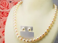 【1点限り送料無料!!】定価40万『価格高騰中!!』アコヤ真珠ネックレス&イヤリング 9.40mm 注目 新品 贈答品 鑑定書付き