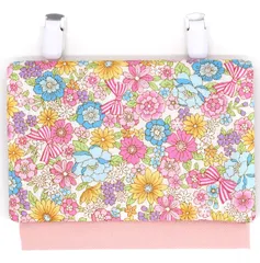 移動ポケット 女の子 リボンフラワーピンク 移動 ポシェット クリップ付き シンプル ティッシュケース ポケット 移動 ポーチ 子供用 手作り ハンドメイド 女子 リボン 花柄 小花 お花 フラワー 花 あじさい 北欧 風 苺 ブルー ラベンダー ピ