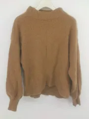 ◇ mysty woman ミスティウーマン フォックス ウールニット ハイネック 長袖 セーター サイズF ブラウン系 レディース P  【1302130000035】