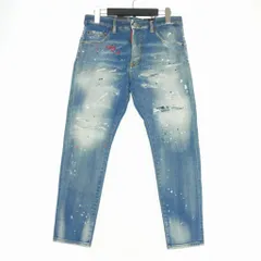 ディースクエアード DSQUARED2 22SS JEANS SKINNY DAN CROPPED ダメージ加工 デニムパンツ ジーンズ 38 インディゴ S72LB0505 国内正規