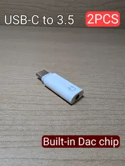 お得な2個 USB TypeC - 3.5mm イヤホン変換プラグ DAC内蔵型 Type-Iのサムネイル