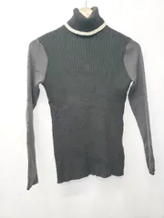 ◇ ⊇ SENSE OF PLACE センスオブプレイス ハイネック 長袖 ニット セーター サイズＯＮＥ ブラック グレー レディース E  【1506110006097】