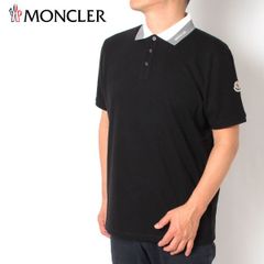 25SSモデル モンクレール MONCLER カラー襟刺しゅう+ワッペン 鹿の子ポロシャツ【ブラック】 8A00025 89A16 999/【2025SS】m-tops