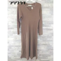 ◇ Doux archives ドゥアルシーヴ コットン ニット 長袖 ロング ニット ワンピース サイズF ブラウン レディース 【中古】 【1103010010164】