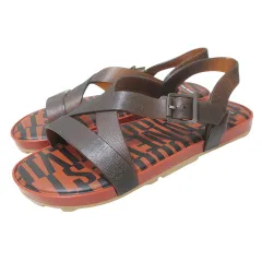 ヴィヴィアンウエストウッド Vivienne Westwood アングロマニア ANGLOMANIA melissa コラボ サンダル クロスベルト ラバー シューズ 靴 ブラウン 茶 24.5cm X