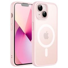 ピンク JEDirect iPhone 13 6.1インチ用 マグネット ケース MagSafeに対応 半透明のマット背面 薄型 耐衝撃 カバー (ピンク)