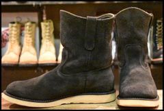 【10E 良品 09年】レッドウィング 8177 黒スエード ペコス ブラック ラフアウト プルオン ブーツ redwing pecos HOPESMORE【FF514】