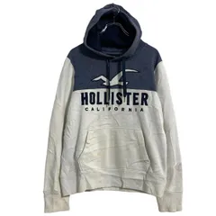 HOLLISTER ロゴスウェット パーカー XS ホワイト ブルーグレー ホリスター プルオーバー 古着卸 アメリカ仕入 a611-6121のサムネイル