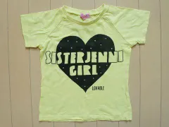 ポッキリ シスタージェニィ シスタージェニー sister jenni 120cm アウトレット 子供服 女の子 半袖 Tシャツ プルオーバー カットソー 黄 ハート 春 夏 ★3 ガールズ 女児 キッズ プチプラ 【中古】 ユーズド
