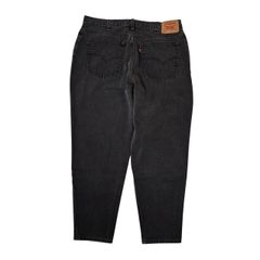 W36 L28 USA製 00s Levi's 550 デニムパンツ ブラック 極太 ワイド テーパード RELAXED FIT ジッパーフライ