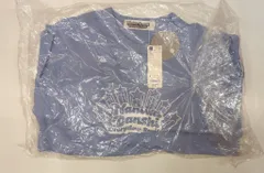 なにわ男子 GUコラボ Naniwa Danshi Everyday Smile 藤原丈一郎 コットンクールネックTシャツ　MEN Lサイズ BLUE