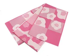 着物美人 送料込み 浴衣帯 長尺 日本製 半幅帯 半巾帯 細帯 四寸帯 夏帯 帯 浴衣帯ピンク 半幅帯ピンク 浴衣帯白 浴衣帯市松 半幅帯市松 浴衣帯くすみ 半幅帯くすみ 浴衣半幅帯 浴衣帯女性 半幅帯女性 【ピンク 白系 市松梅】m461208-2k6