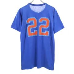 ウィルソン 90s オールド バックプリント 半袖 ヘンリーネック Tシャツ ブルー wilson メンズ