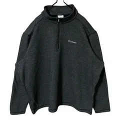 ニット トレーナー コロンビア ハーフジップ 2XL グレー メンズ 古着 長袖