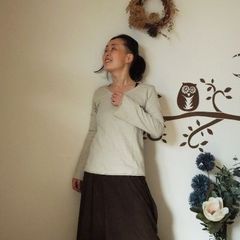 asana ヘンプコットン 厚手 フレアースリーブ★きなり