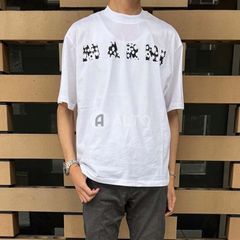 【2025春夏物モデル】 MARNI マルニ THJET49P15 USCX50 FLW01 ホワイト コットン Pop Fields ロゴ入り Tシャツ カットソー 半袖 メンズ