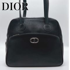 【Dior】ディオール　ロゴ　レザー　トートバッグ　黒