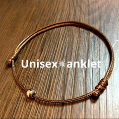 【耐水】アンクレットミサンガ＊2サイズ展開#メタリックブラウン