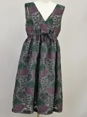 プープレ peu pres ノースリーブワンピース 葡萄 Fサイズ グレー レディース j_p F-L8044