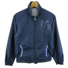 ルコックスポルティフ ブルゾン ジャケット アウター スポーツウエア レディース Mサイズ ネイビー le coq sportif 【中古】