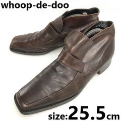 whoop-de-doo/フープディドゥ★本革チャッカブーツ【size25.5/茶】紐無しスリッポンタイプ/ビジネス/ドレスシューズ/Leather/boots◆bC-171 #BUZZBERG