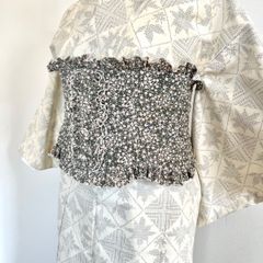 着物リメイク　作り帯 千草小花　4