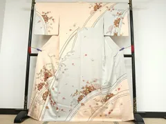 平和屋着物●訪問着　立波草花文　金彩　正絹　逸品　AAAX0045np