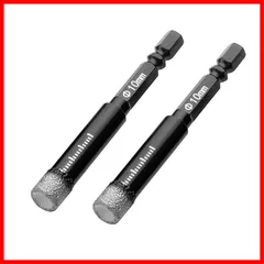 【セール中】Kimlontonダイヤモンドホールソー コアビット10mm 2個入りセット 品質乾式真空ろう付けダイ ヤモンドドリルビット ガラスドリルビット 6.35mm六角形 シャンク 陶器/タ イル/大理石/ガ ラス用 穴あけ工具 アングルグラインダー/ハ