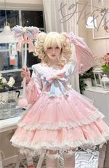LT-27 豪華姫系 lolita 可愛 レトロ風 オリジナル 洋服 ロリータ ワンピース 美しい刺繍